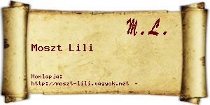 Moszt Lili névjegykártya
